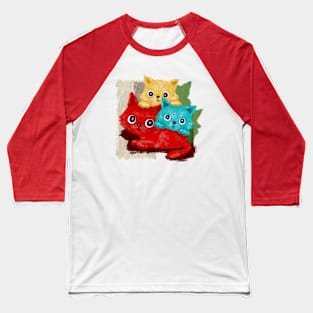 Colorful cats family Baseball T-Shirt